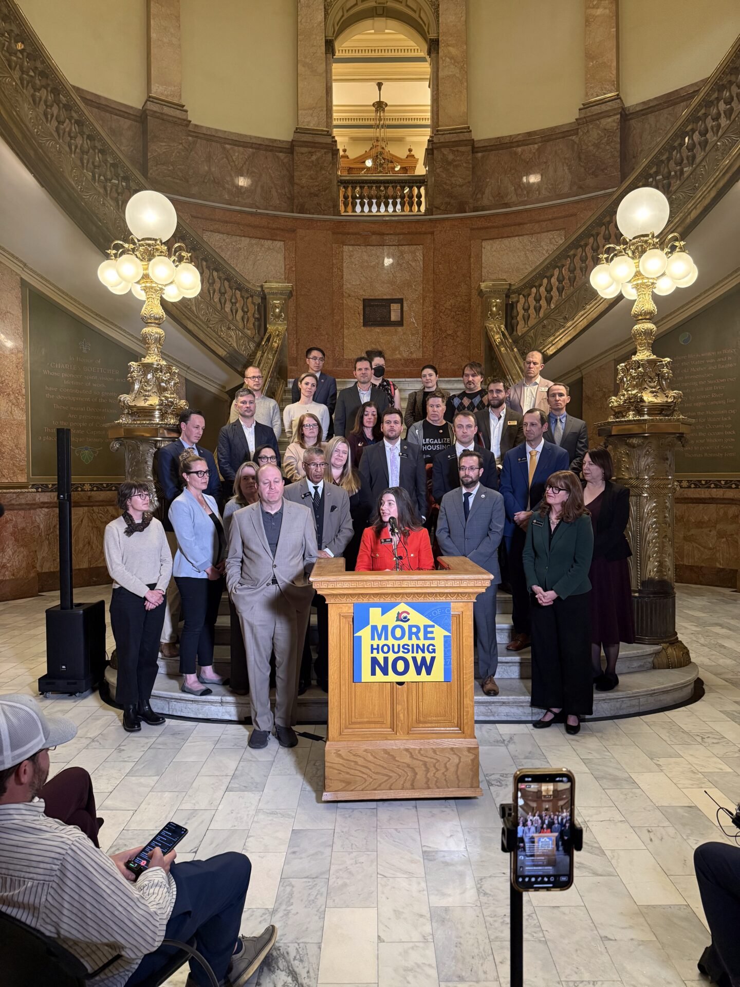 Tax bill Colorado Statehouse podium